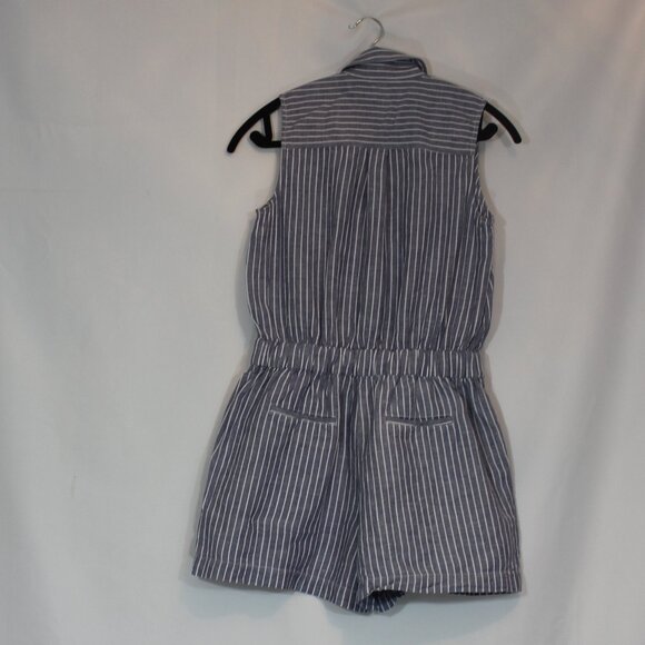 KATE SPADE BROOME STREET Linen Blend Stripe Romper Tie Waist SZ S - Picture 4 of 9